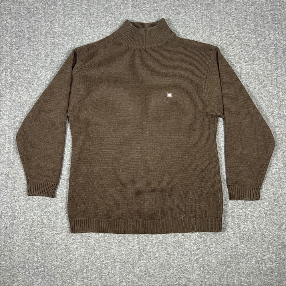 Southpole Mock Neck Sweater Men's Medium Brown Knit Ribbed Pullover